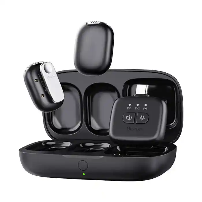 ULANZI A30 Tiny Mic Magnetic Wireless Lavalier Microphone Mini Size, Noise Cancellation, 164 ft Range, 20H Battery Life, Lapel Microphone for Video Recording, DSLR, iPhones, Android, PC